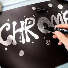 Cross-border silver mirror paint pen hand-painted model spray gun DIY chrome plating spray metal high gloss pen