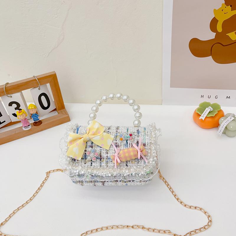 Nuevo bolso de mensajero de La Niña de los niños niña estilo de Chanel estilo occidental Linda niña linda de dibujos animados portátil pequeña bolsa