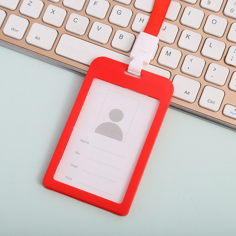 Funda protectora para tarjeta de identificación, porta tarjetas de autobús transparente de doble cara, porta tarjetas de identificación laboral, porta tarjetas de identificación de estudiante, cordón para tarjeta de identificación de exposición