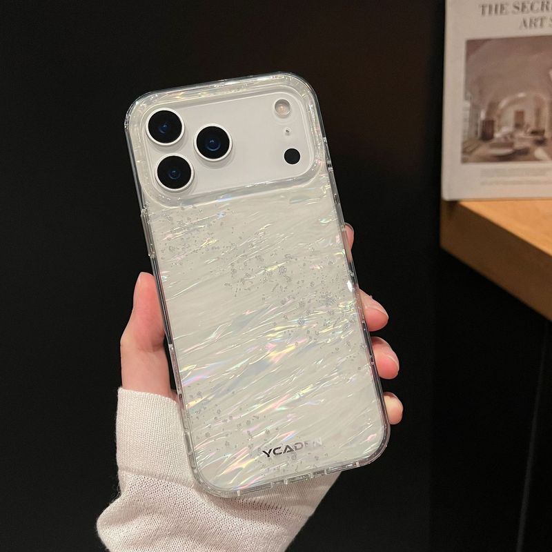 适用iPhone17promax鎏云贝纹手机壳苹果16Pro渐变炫彩15Pro保护套|undefined