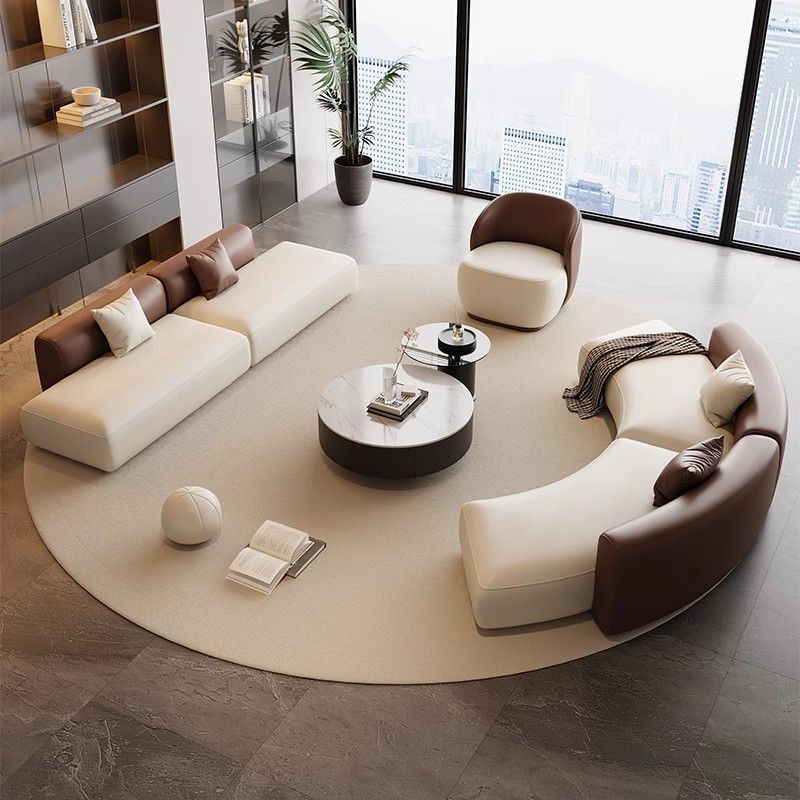Semi-Circular Sofa Beauty Salon Clothing Store Hotel Lobby Rest Area Reception Area Negotiation Curved Sofa
