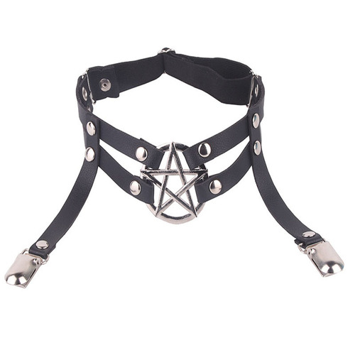Manufacturer sells Korean style five-pointed star decorated adjustable leg rings leg rings European and American sexy duckbill buckle garters