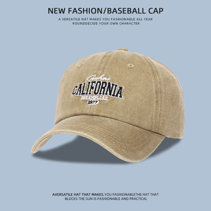 Sombrero de béisbol de algodón lavado transfronterizo retro bordado letras sombrero de sombrero nuevo lavado con agua hacer vieja sombrera de boca de pato de aire casual