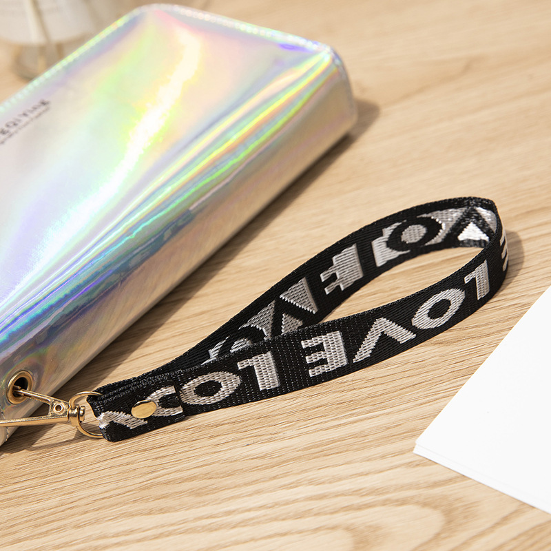 Cartera larga de mujer estilo coreano holográfica láser doble cremallera gran capacidad