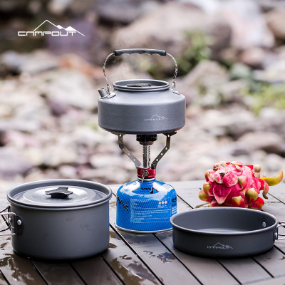 CAMPOUT outdoors Jacketed kettle Portable Cooking utensils 1-3 Camping equipment Ultralight edible Jacketed kettle 3 sets Kitchenware