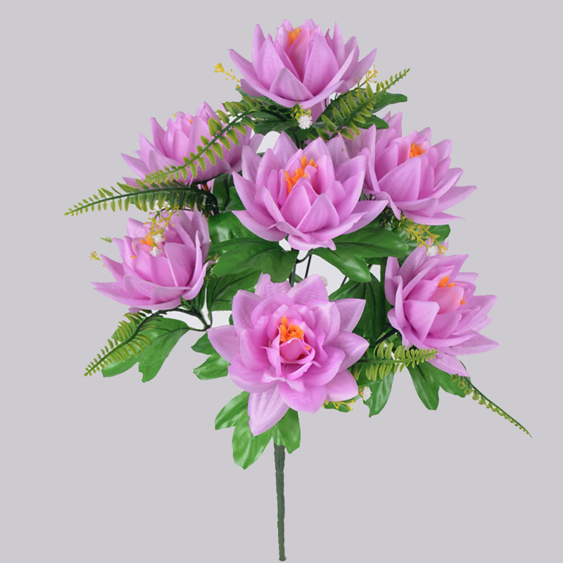 Nueva Lámpara de Loto Artificial, Flor Falsa de Guanyin, Decoración para el Hogar, Arreglo Floral de Plástico para Salón de Culto, Flor de Seda para Exhibición