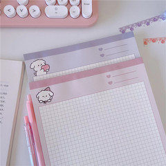 Adorable Puppy Notebook with Lilac and Pink Pastel Design, Creative and Cute Sticky Notes, B5 Size Note Paper, Peelable and Fun Draft Book