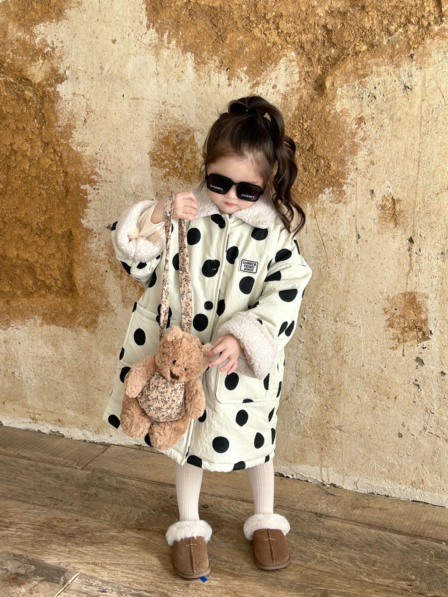 Cute Round Dots Cotton Blend Polyester Girls Outerwear display picture 4