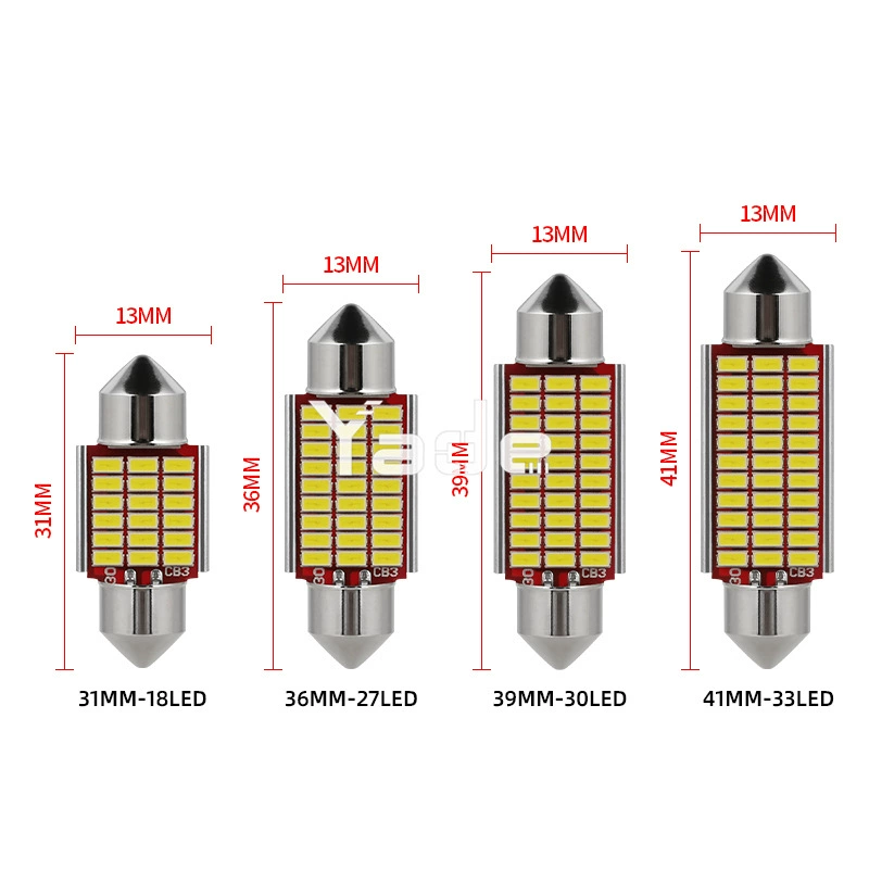 雅德 Auto LED license plate lamp Ding Light Decoding Double Pipanus 3014 SMD Reading Light Cars Light