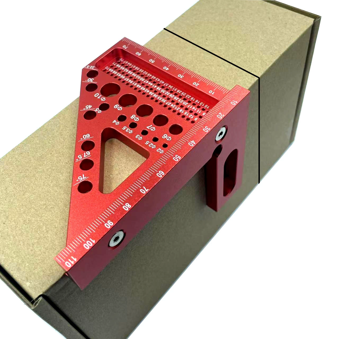 Линейка из алюминиевого сплава, линейка с отверстиями, специальная треугольная линейка для столярных работ, линейка для рисования линий, линейка для столярных работ, многофункциональная треугольная линейка