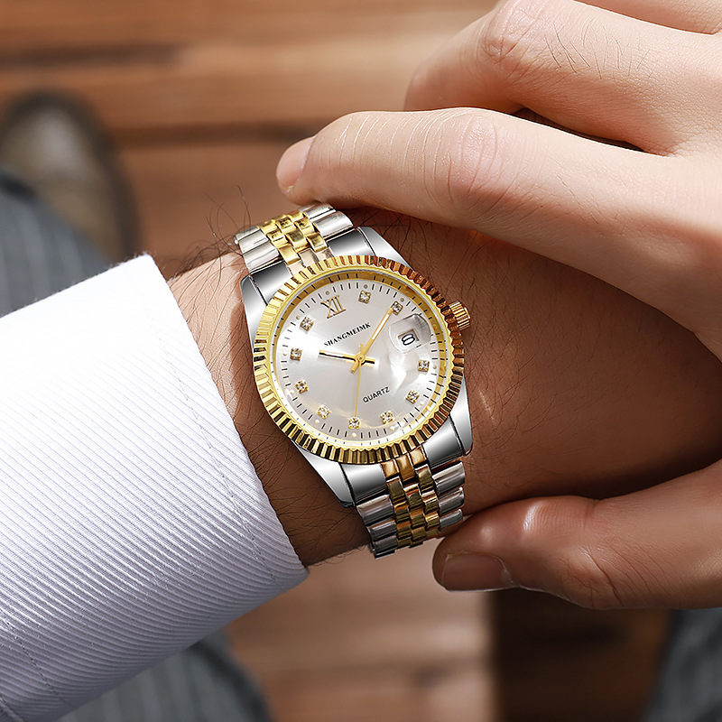 Los muchachos de negocios de transmisión en vivo ven reloj de cuarzo Registro de moda reloj de comercio exterior transfronterizo reloj de hombre al por mayor