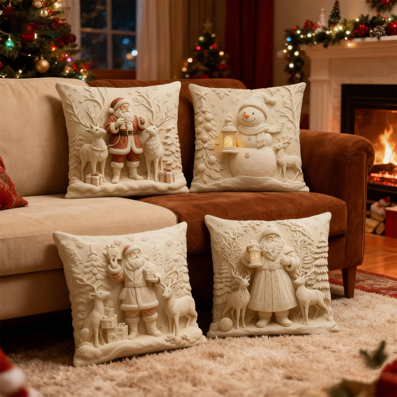 Christmas Holiday Decorations for Office Rest Areas, Warm White Sofa Decorations for Home, Cross-Border Christmas Holiday Decorations for Office Rest Areas, Warm White Sofa Decorations for Home, Cross-Border