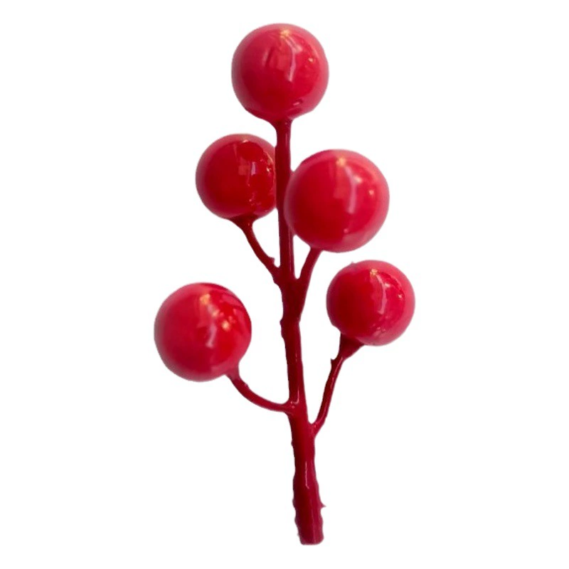 Рождество красные фрукты 5 вилок 5 красных фруктов моделирование 5 красных фруктов Дунцин фрукты рождественские аксессуары
