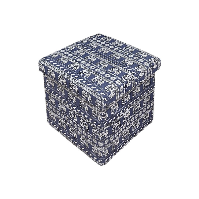 简约款3D印花收纳凳沙发凳整理收纳储物凳可坐人可折叠换鞋凳储物|undefined