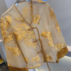 新しい中国風のスーツ唐装中国風の刺繍トップ 2025 新しい婦人服