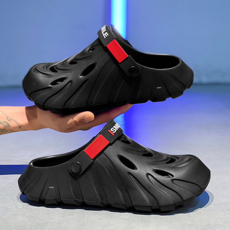 Zapatos con agujeros para hombres, verano antideslizante, resistente al desgaste, suela suave, jóvenes ligeros, suela gruesa, EVA, pisando la mierda, zapatillas deportivas de Baotou