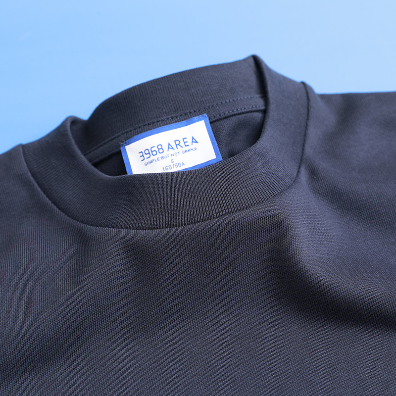 400g de algodón pesado de estilo americano pequeño escote camiseta de los hombres sueltos más tamaño de algodón de manga corta camiseta camisa de fondo