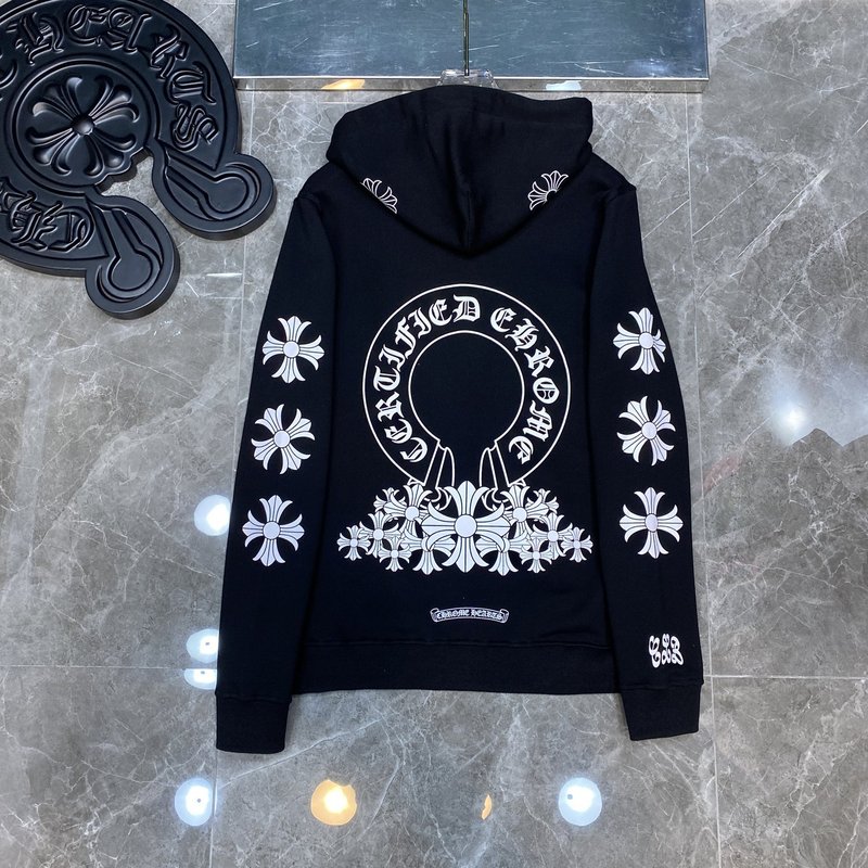 Chrome Heart Hoodie 克罗伈十字架连帽卫衣跨境宽松男女拉链帽衫|undefined