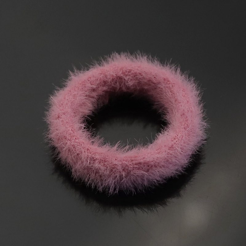 Nueva banda de pelo de felpa de color caramelo Red de cabeza roja cuerda simple banda de goma accesorios para el cabello de otoño e invierno accesorios para el cabello de alta elasticidad