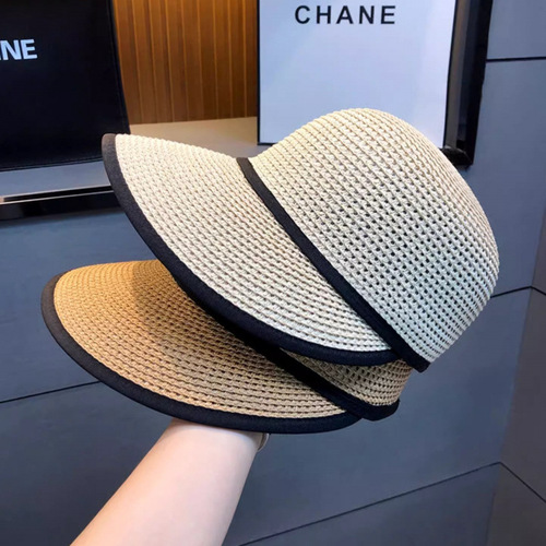 New hats for women casual fashion trends big hat brim duck tongue sun protection hat summer travel seaside straw equestrian hat