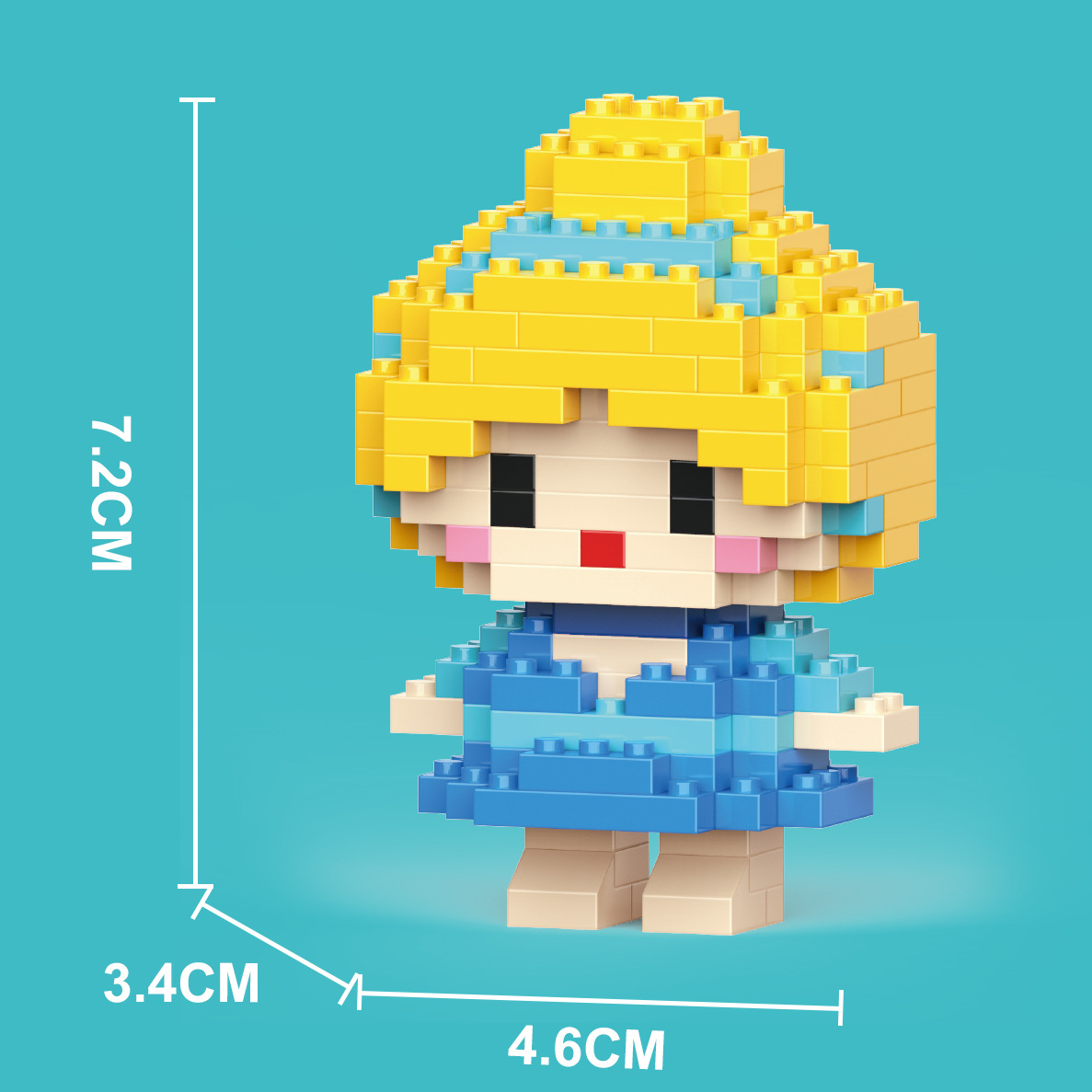 Compatible con LEGO gigante Panda flor azul lindo muñeca de dibujos animados montado bloques construcción juguete para niños puesto caja ciega al por mayor