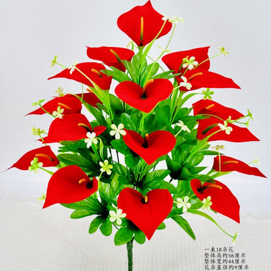 18-head matte cloth calla lily pure red