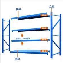 km@中型仓储货架1米高两层加厚多层置物架仓库重型货架1.5高家用
