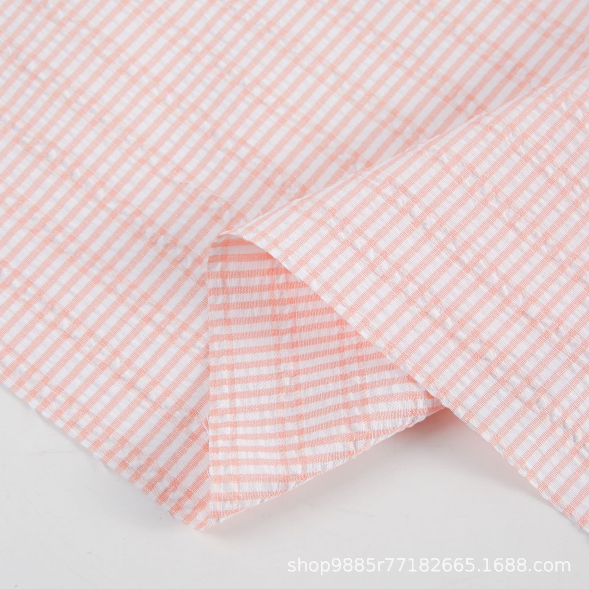 现货供应低价直销流行春夏装竹节格子布面料