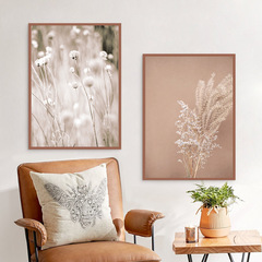 草穗植物花卉裝飾畫植物風景海報無框掛畫現代沙發背景牆帆布畫芯