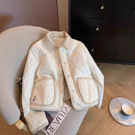 韩系时尚轻薄羽绒棉服女2025冬季新款小个子夹棉加厚保暖棉衣外套