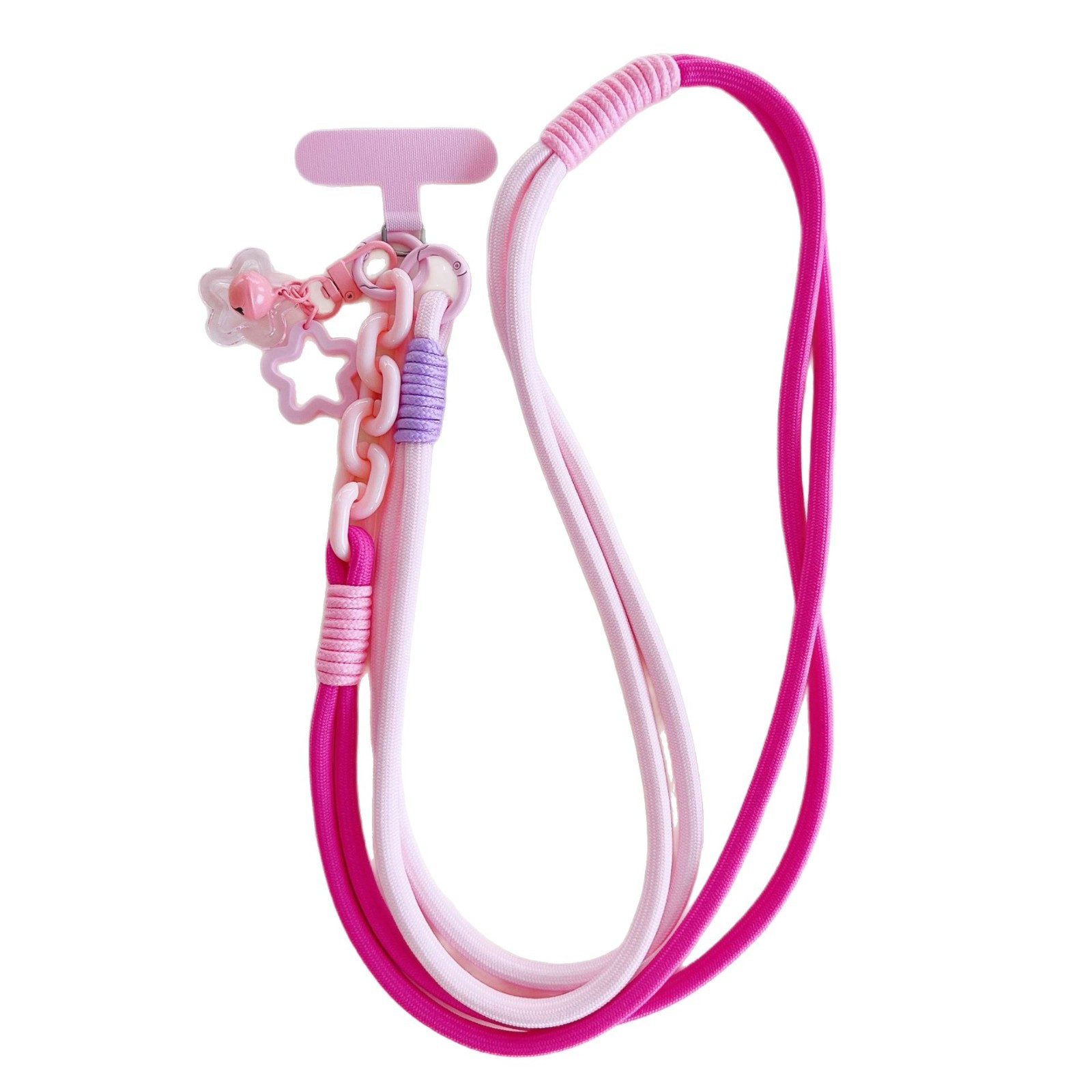 Nailon coreano largo diagonal cordón de costura color ajustable serie miu cadena de teléfono móvil accesorios estrella color viento