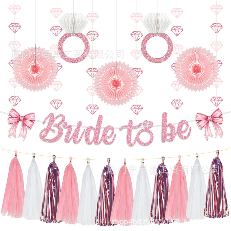 Bachelor Party Theme Decoration Set Scene Layout Flag Tassel Cake Insert Balloon Set Manufacturer Direct Delivery