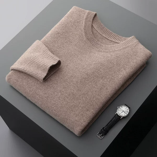 7-needle thickened Australian wool sweater for men, new autumn and winter round-neck long-sleeve pullover knit base shirt wholesale
