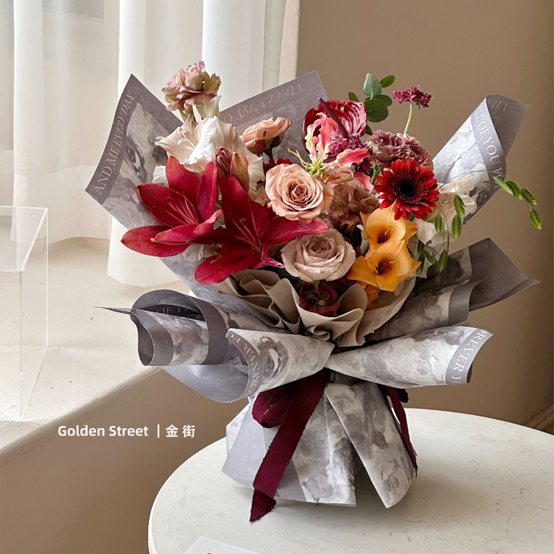 Papel de arte impermeable, papel de flores, papel de embalaje de flores, ramo de regalos, material de florista, lote