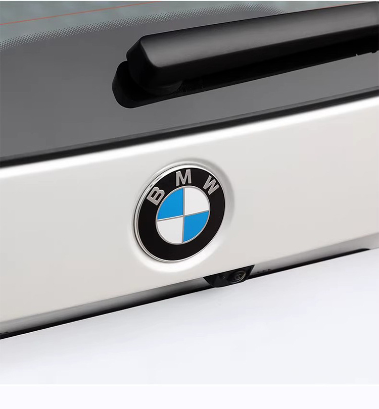 Suitable for Bmw Front and Rear Emblems, 82mm Rear Emblem, 74mm Modified Emblem, Blue and White Front Emblem, Black Background Anniversary Collaboration Car Emblem