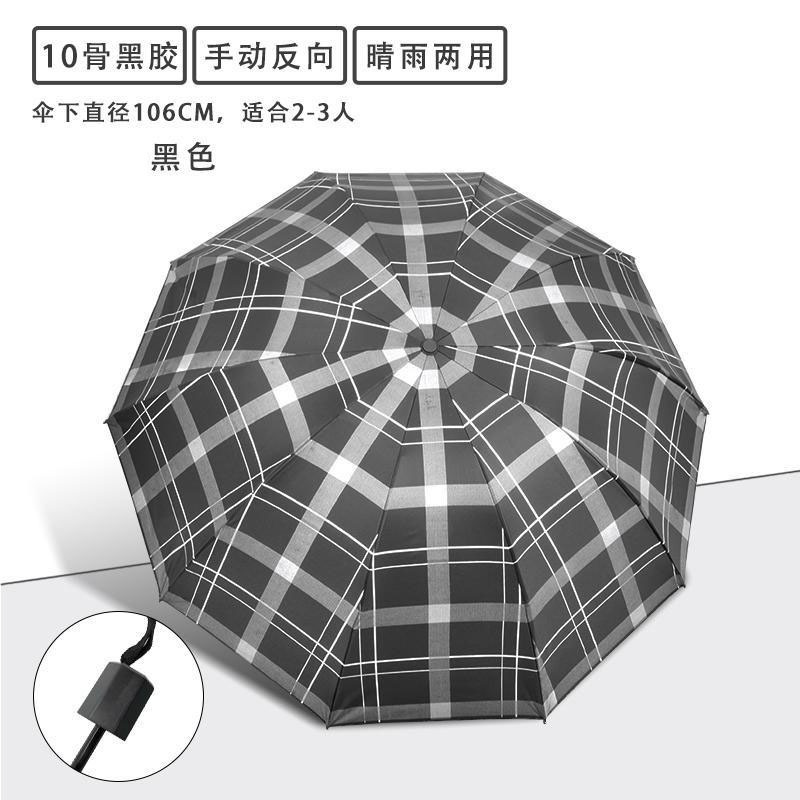 自動雨傘UV厚手黒ゴム日焼け止め晴雨傘折り畳み晴雨両用男女高級感日傘卸売り|undefined