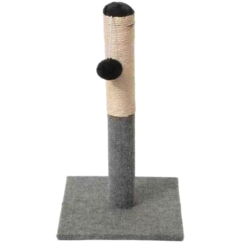 Сизаловая когтеточка для кошек, вертикальная 31×16×11 см, съемная игрушка, экономит место, серый