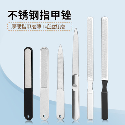 Cross border Stainless steel Nail file Two-sided nail Filing of A mill file Houston Nail file knife Manicure tool