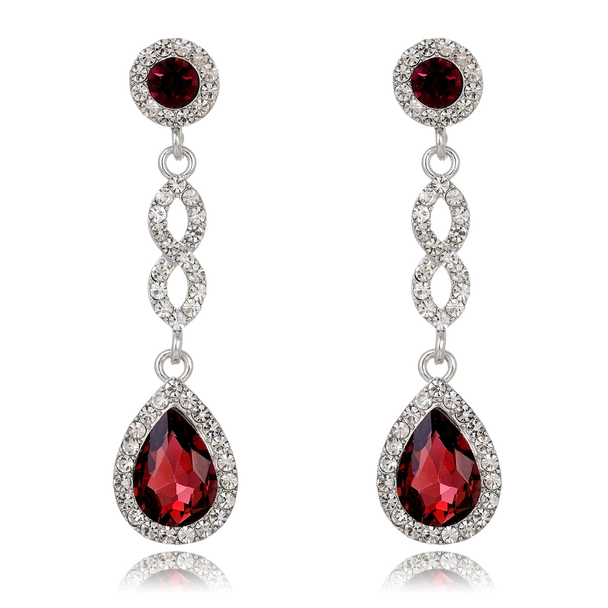 (Cross-border trading), classic earrings drop-shaped for bride, accessory, with gem