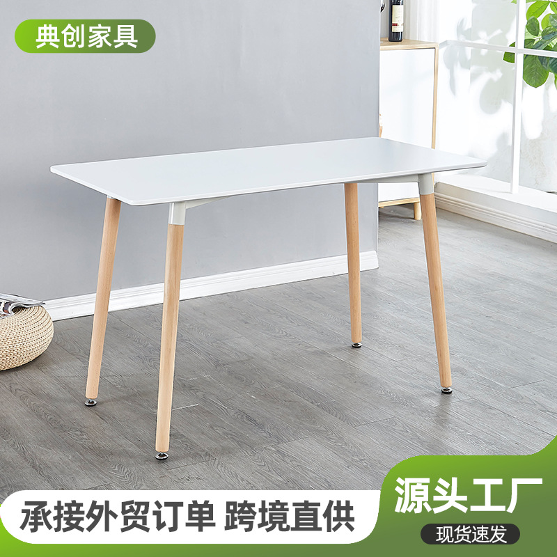 Cross-border Direct Supply Negotiation Table Household Table and Chair Combination Log Style Coffee Table Milk Tea Shop Small Round Table Long Table Dining Table