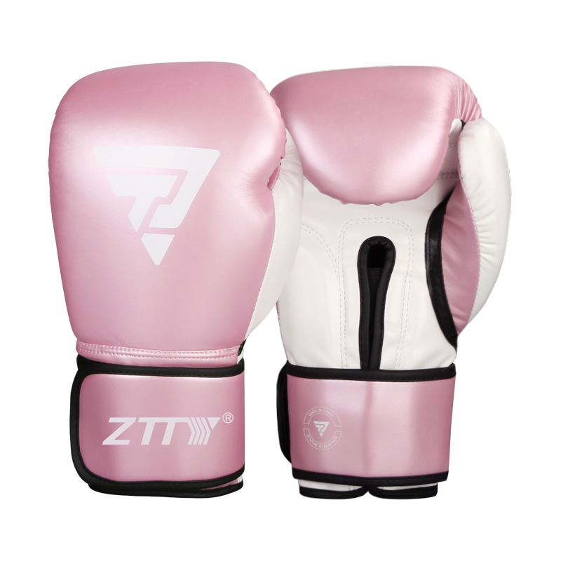 ZTTY nuevos guantes de boxeo de cuero brillante para adultos niños guantes Muay Thai guantes de lucha libre lucha saco de arena guantes de boxeo