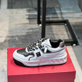 欧货真皮男女鞋情侣鞋厚底增高板鞋休闲奢侈品松糕底小白鞋大牌潮