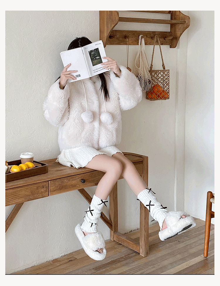 Beinstulpen, Stiefel, modische Baumwollsocken, Damensocken mit Schleife, gestapelte Socken im Lolita-Ballett-Stil, lange Röhrensocken für Mädchen, gestrickte Herbst- und Wintersocken_voghion.com