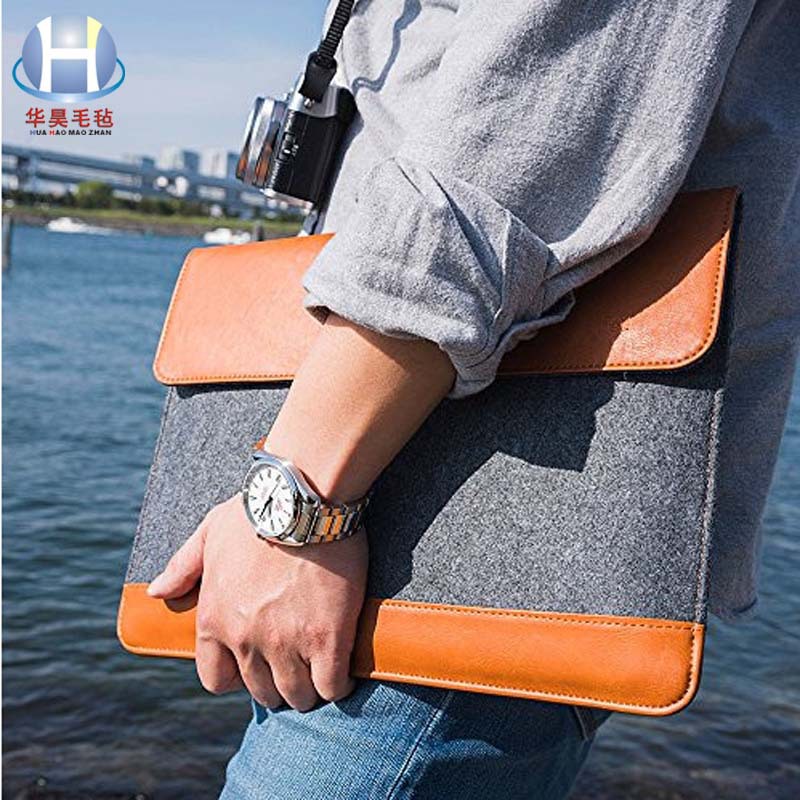 【华昊毛毡】供应羊毛毛毡包 毛毡皮革包 毛毡电脑保护套