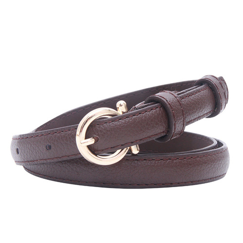 Retro belt girls texture soft leather small belt jeans belt student ladies Korean trendy shirt waist