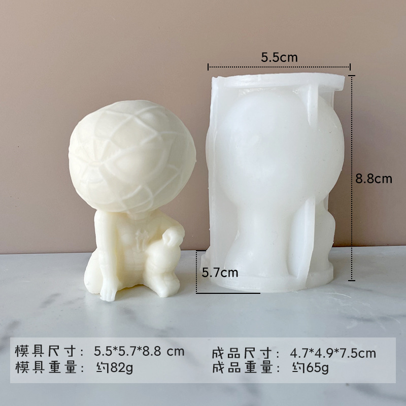 Jiahuimei Luna astronauta cubo de hielo molde DIY dibujos animados mini astronauta aromaterapia vela silicona abrasivo herramienta