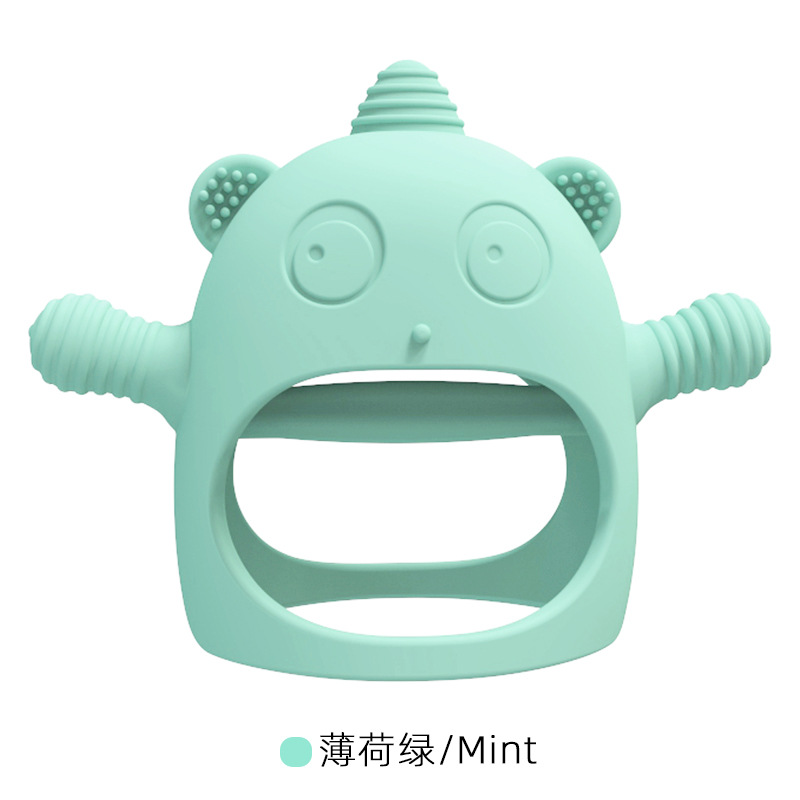 Mortero de silicona para bebé unicornio, palo molar para bebé, protector de manos, artefacto anti-comer, juguete calmante, morder y morder