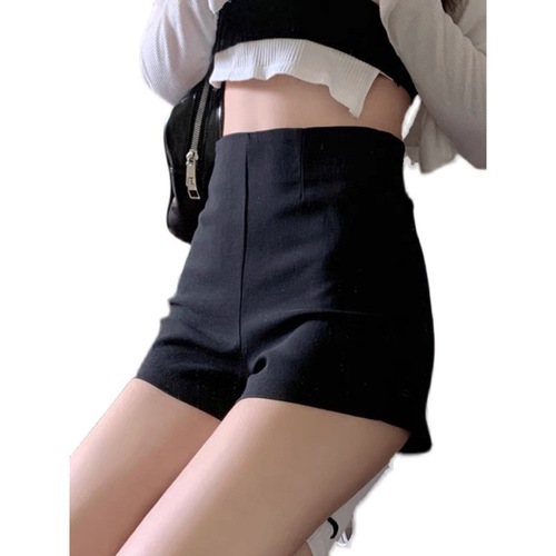 Black base shorts for summer women's outerwear, anti-scandal safety shorts, invisible shorts, spicy girls, high-waisted A-line shorts, small figures