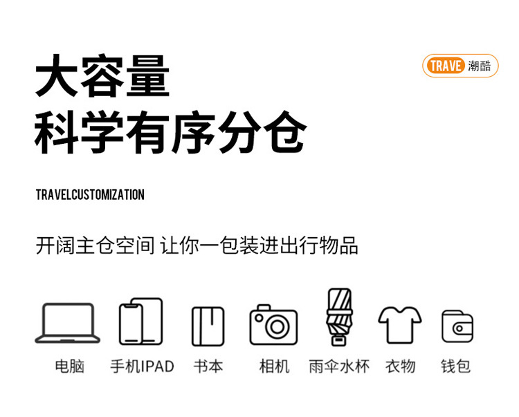 Men's outdoor large-capacity business travel bag, computer backpack, fashionable and casual student schoolbag backpack undefined
