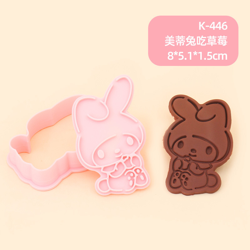 Red de celebridades con el mismo modelo de molde de galleta de mantequilla Sanrio, linda herramienta de horneado de prensa tridimensional de bricolaje para el hogar image 35